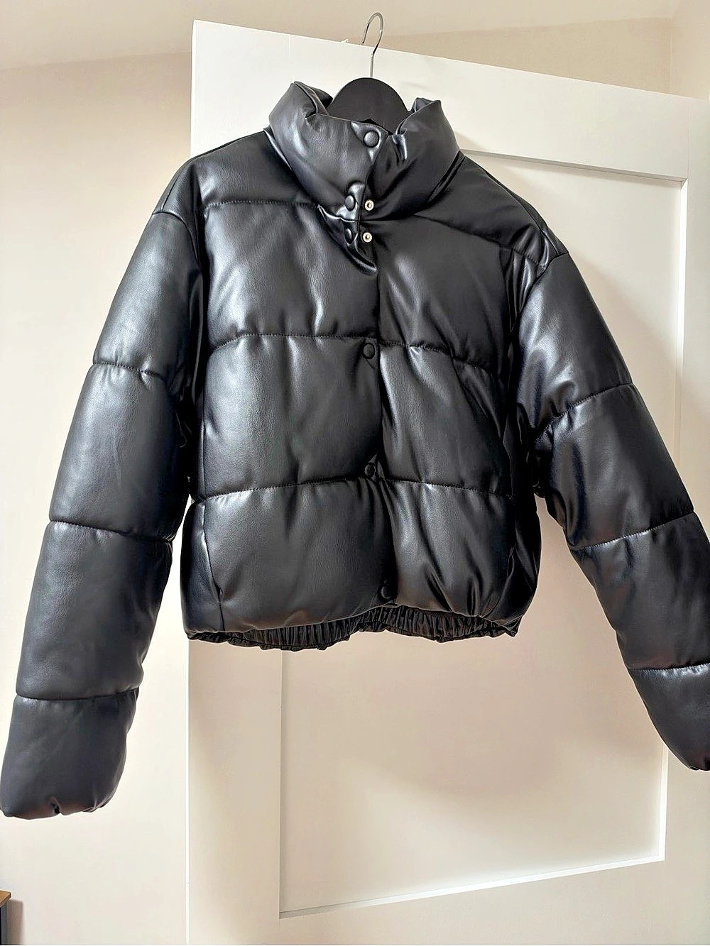 Zara Faux Leather Puffer Jacket (size s)